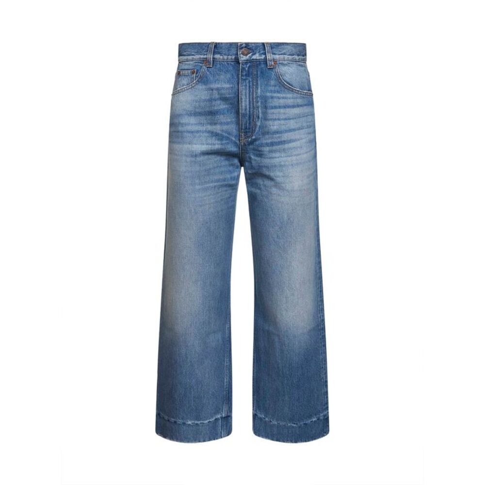 Chloé Women Dream Blue Denim High-Rise Cropped Jeans